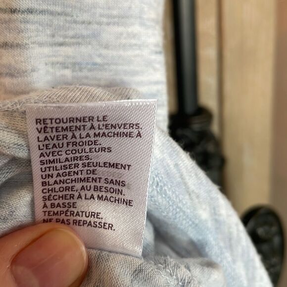 Zella shirt grey size small petite long cotton short sleeve - Picture 10 of 12